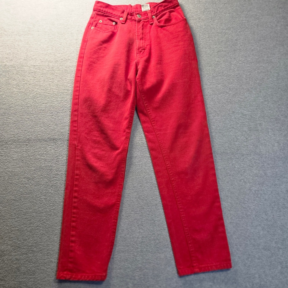 Vintage Jordache Womens 9/10 Red Mom Jeans High Rise Straight‎ Leg Cotton